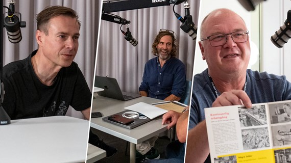 Anders Hedenbjörk Lager, Magnus Erlandsson och Fredrik Björk i studion