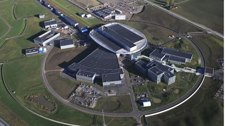 Photo of the ESS building taken from a bird's eye view.