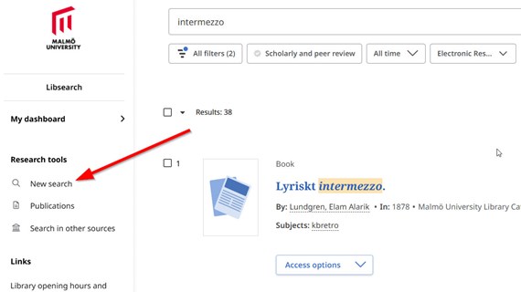 New search button