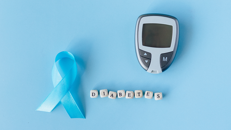 Dices with letters forming the word Diabetes