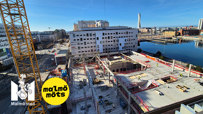 Construction of the new Amphitrite building on Universitetsholmen in Malmö. 