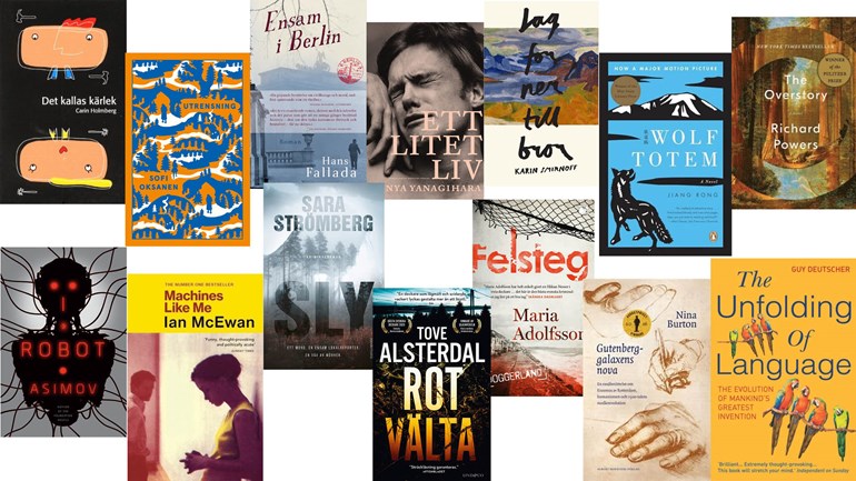 Collage av bokomslagen till de utvalda böckerna