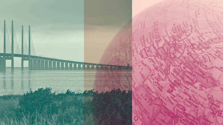Öresundsbron och jordglob