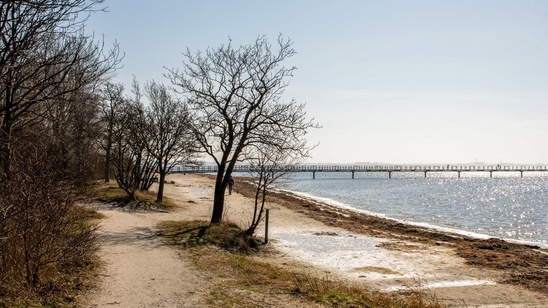 Strand på hösten.