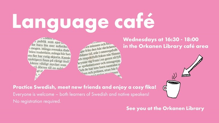 Language café every Wednesday at Orkanen Library.
