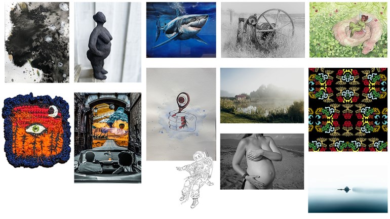 Collage utställarnas bilder