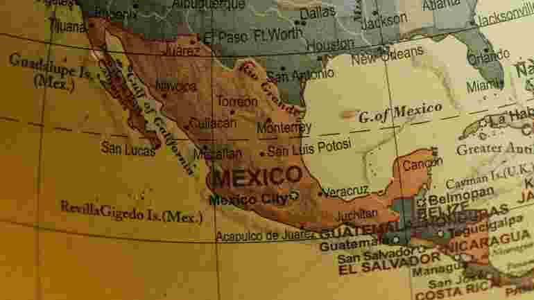 Kartabild av Mexico