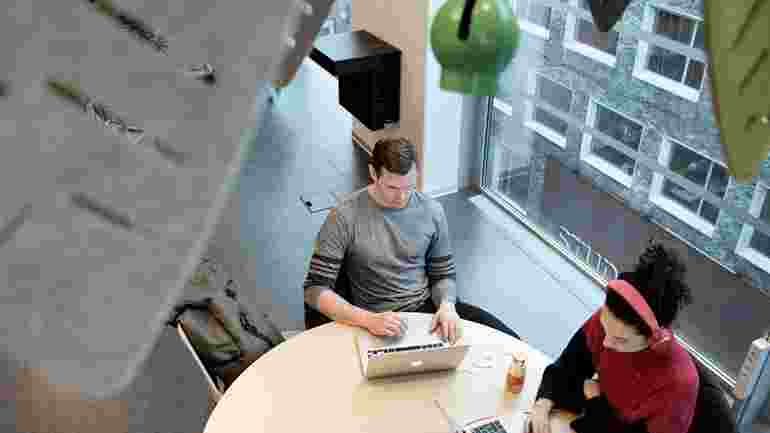 People in the university library.