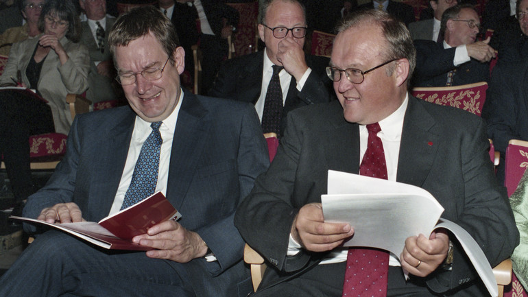 Danmarks statsminister Paul Nyrup Rasmussen och Sveriges stadsminister Göran Persson