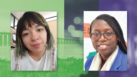 Students Maria and Mwaka.