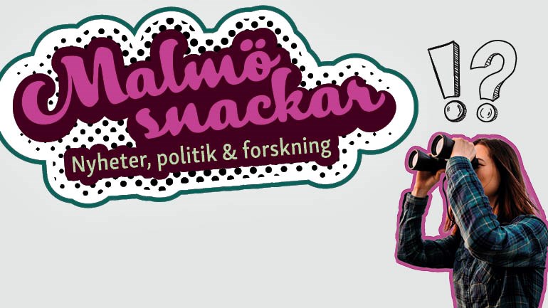 Poster för arrangemanget där en tjej tittar i en kikare