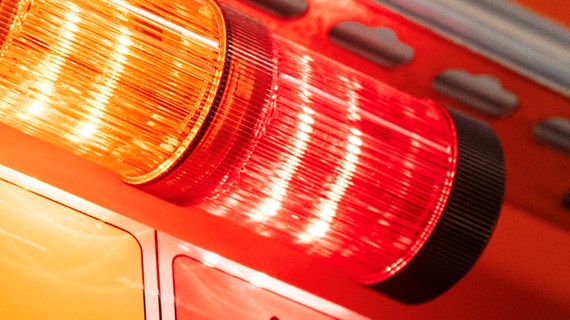 Lampa som visar att exprimentet har startat och att strålningen är på på Max IV-laboratoriet.