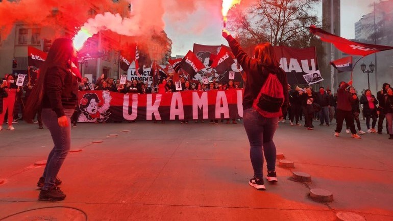 People protesting in the streets.