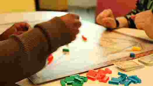 Playing board games in the Library