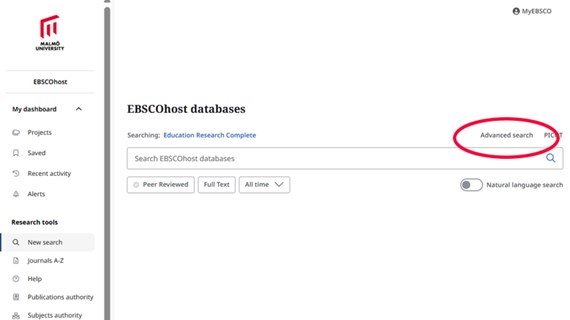 Ebsco avancerad sökning