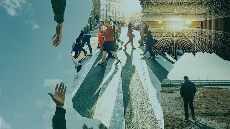 Bildkollage med människor