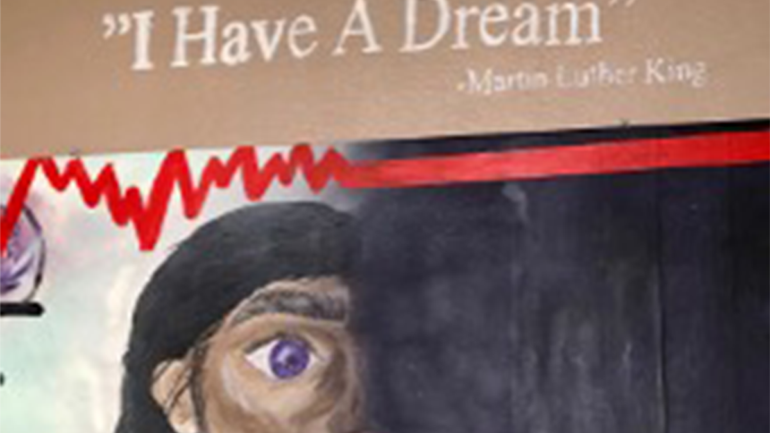 Tecknad bild på ett kvinnligt ansikte